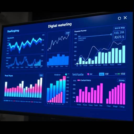 Graphiques de marketing digital affichés sur un écran