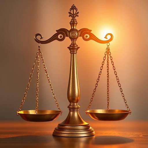 Une balance de la justice, symbolisant les accords légaux et l'équité.